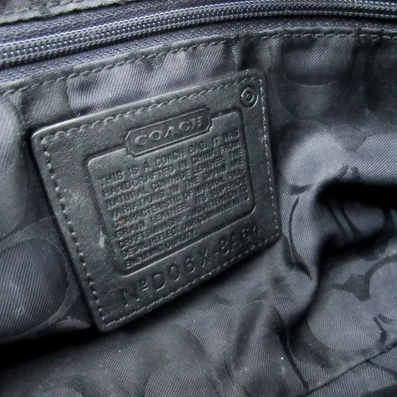 VINTAGE 90S COACH Leather Satchel Mini /Black W/ Green Stitching Chic & Sleek~ - Picture 8 of 11